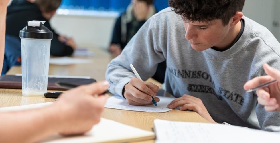 HE student writing